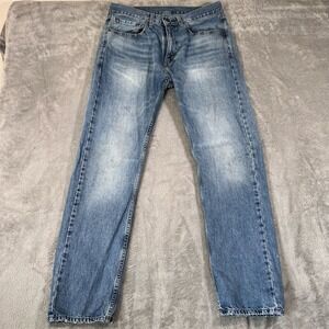 Levi's 505 Jeans Men's 34x32 (Measures 34x30) Straight Blue Medium Wash Denim